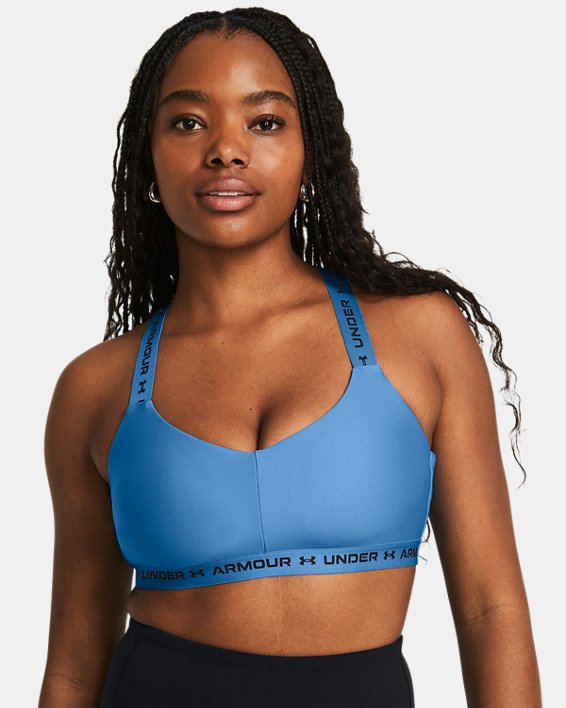 Women's UA Crossback Low Sports Bra, Blue, pdpMainDesktop image number 2